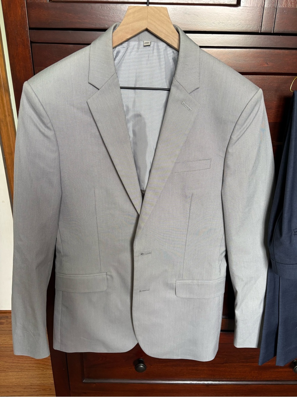 Express Light Gray Men's Two-Button Sport Coat